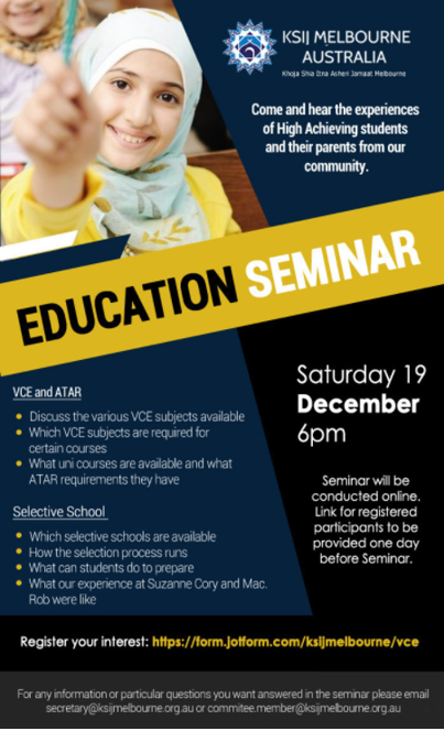 Education Seminar VCE /ATAR and Selective School