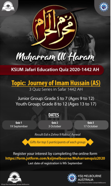 Khoja Shia-Ithna Ashari Jamaat Melbourne Jafari Education Quiz 2020